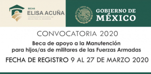 Convocatoria 2020 "Beca de apoyo a la manutención para hijos/as de militares de las Fuerzas Armadas"