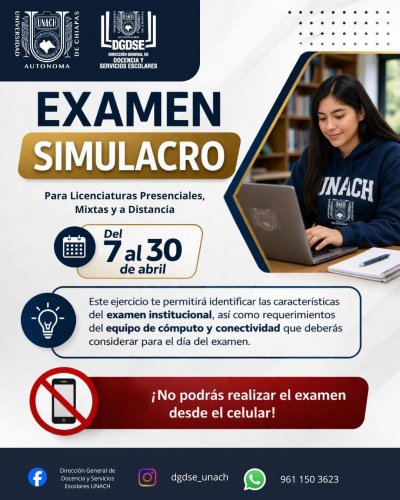 Examen Simulacro del 7 al 30 de abril.