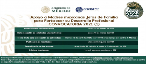 BECAS| "Apoyo a Madres Mexicanas Jefas de Familia Para Fortalecer su Desarrollo Profesional 2021"